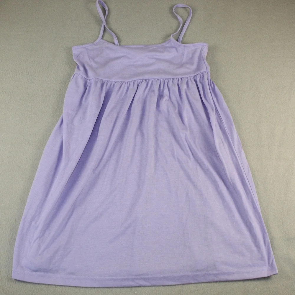 Dress Spaghetti Strap Empire Waist Medium Purple Lavender Summer Casual Knit